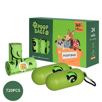 PaWz 100% Compostable Biobased Dog Poop Bag Puppy Holder Dispenser Clean 720pcs Petsleisure